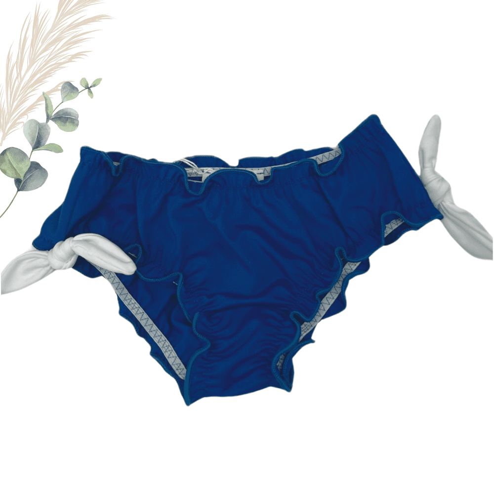 Culotte de bain avec noeuds bleu marine