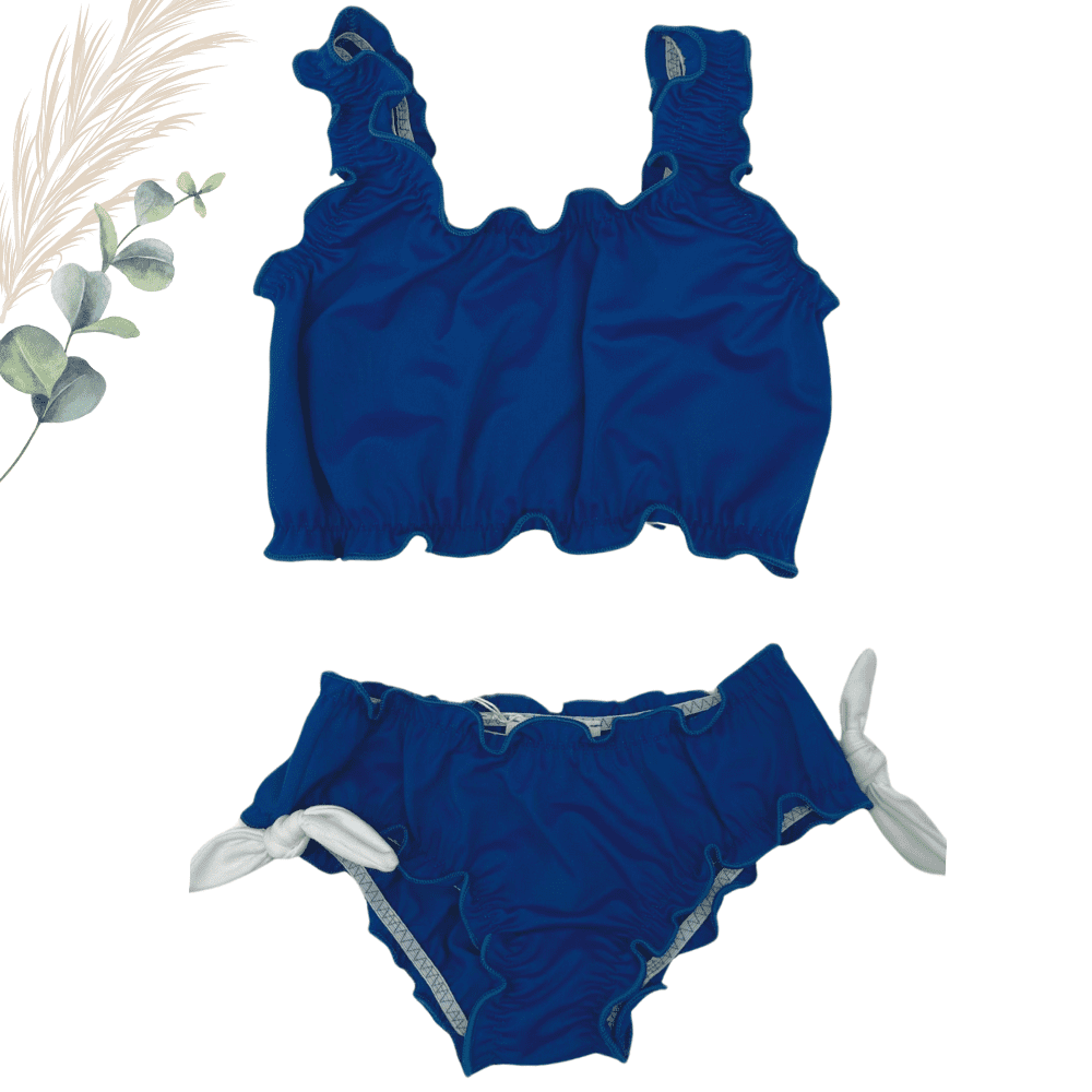 Culotte de bain avec noeuds bleu marine