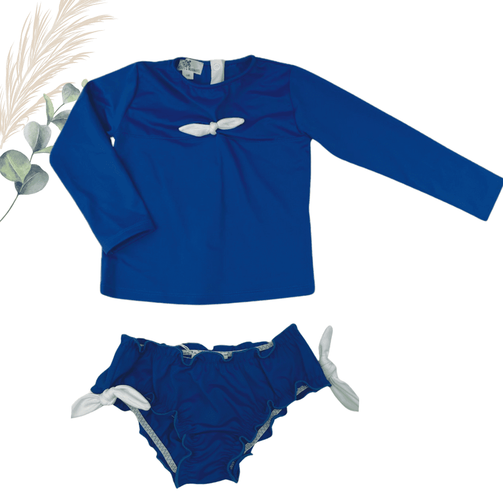 Ensemble anti -UV fille bleu marine