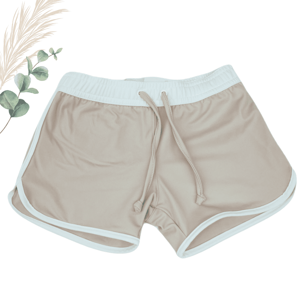 Short de bain anti-UV beige