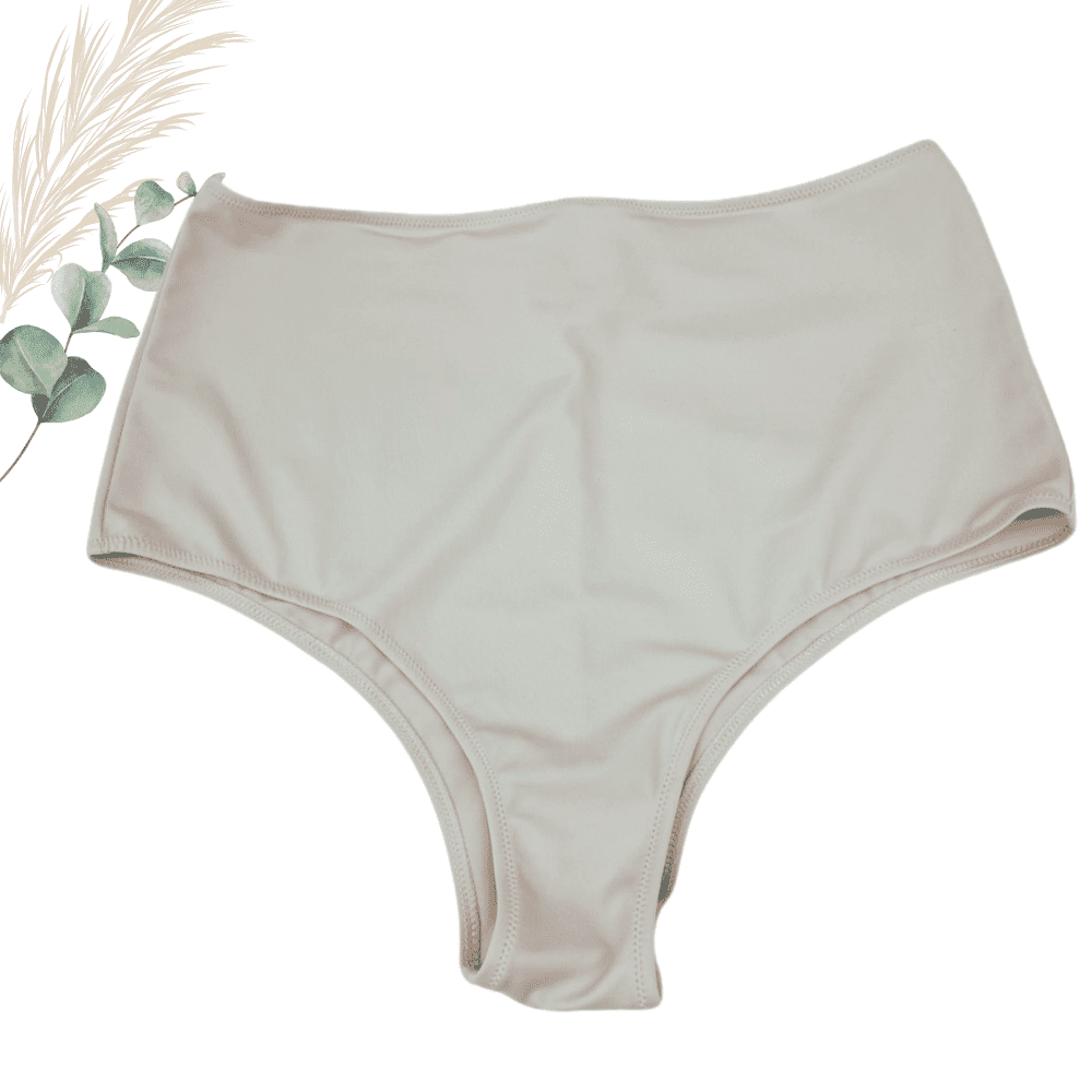 Culotte de bain femme taille haute sable