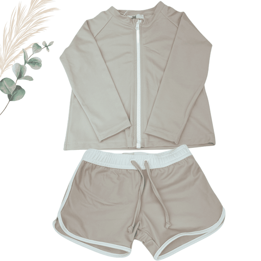 Short de bain anti-UV beige