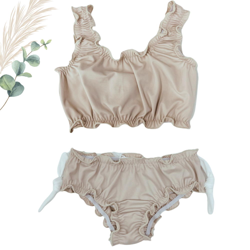 Maillot de bain 2 pièces beige