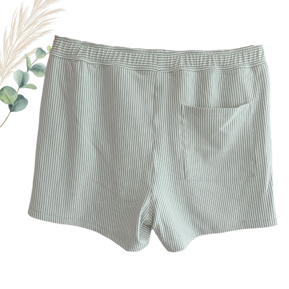 Beige anti-UV swim shorts