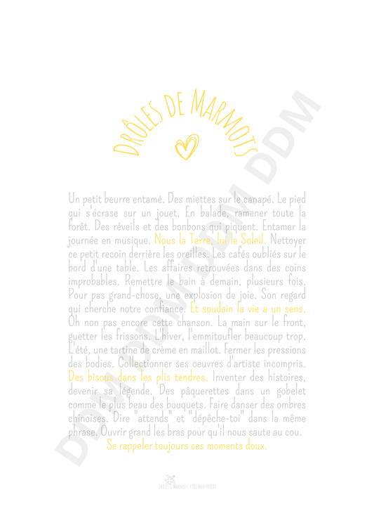 affiche définition amour enfant