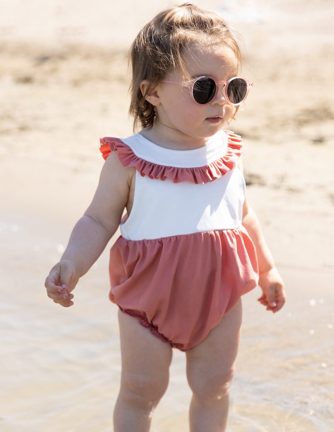 Maillot de bain bébé terracotta