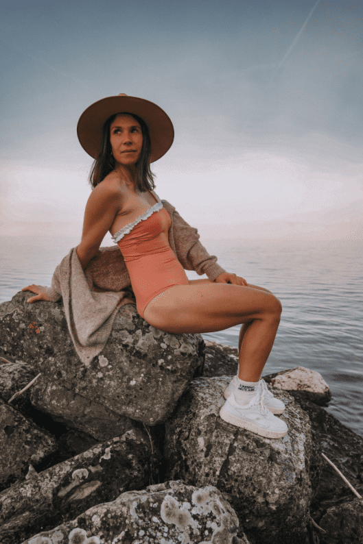 maillot de bain femme anti uv terracotta