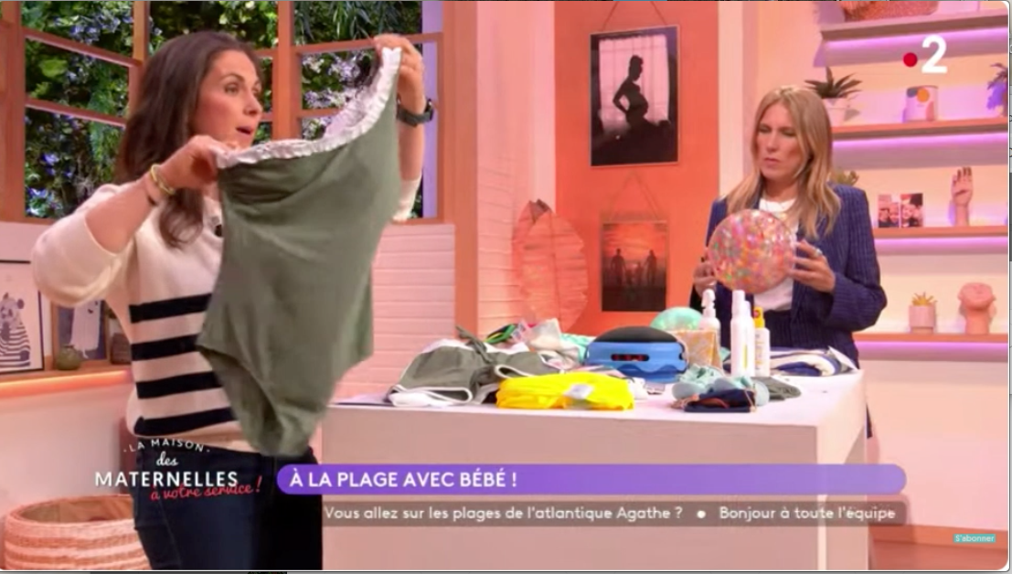 Charger la vidéo : Nos maillots sont passés dans la chronique « A la plage avec bébé » de la maison des maternelles en Juin 2024 Marie Perarnau, Merci💛
