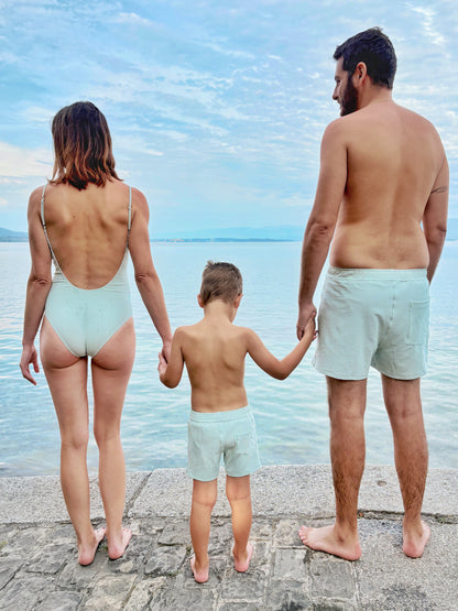 Short de bain anti-UV seersucker garçon