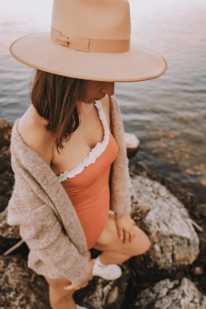 maillot de bain femme anti uv terracotta